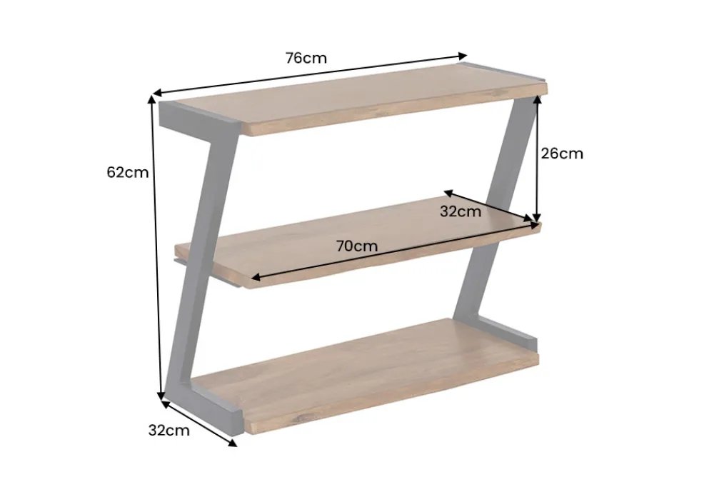 Riess-Ambiente Industrial Loft|Mehr... > Massives Schuhregal MAMMUT 75cm braun honey finish Akazienholz Regal