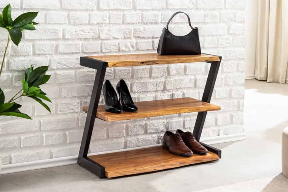 Riess-Ambiente Industrial Loft|Mehr... > Massives Schuhregal MAMMUT 75cm braun honey finish Akazienholz Regal