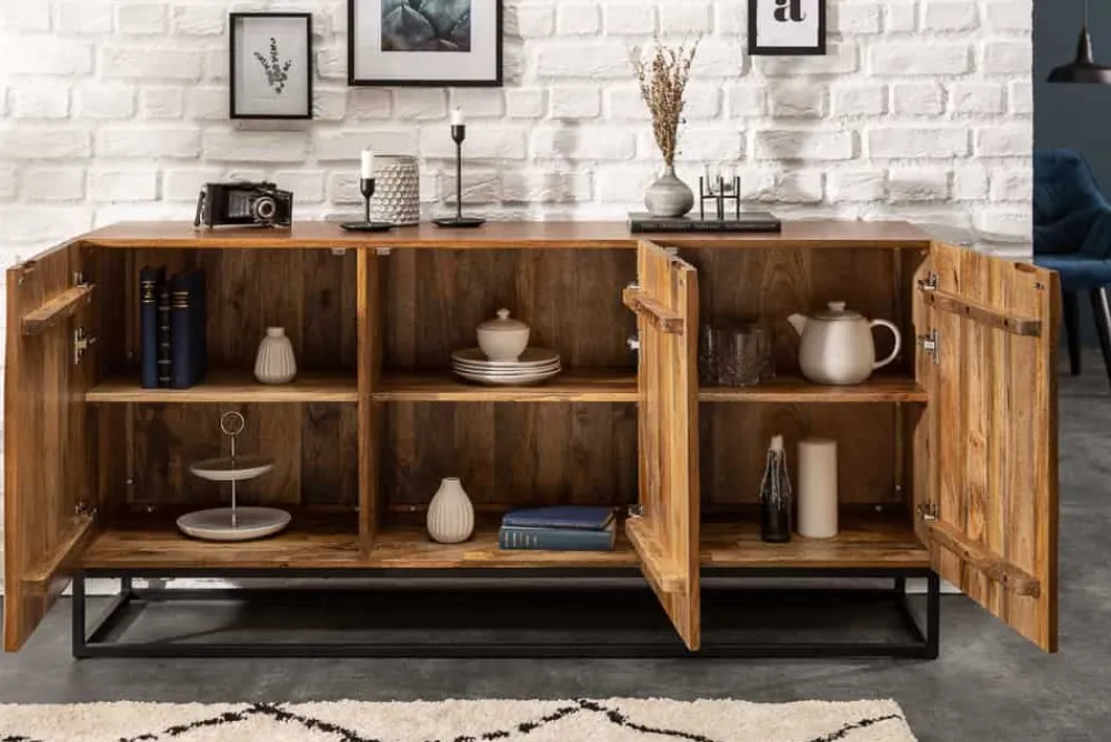 Riess-Ambiente Mehr...|Industrial Loft > Massives Sideboard AMAZONAS 160cm Mangoholz natürliches Front Design