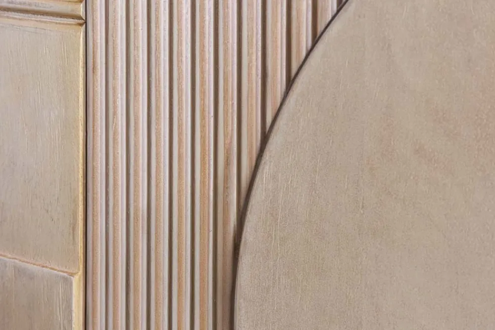 Riess-Ambiente Sideboards & Kommoden|Mehr... > Massives Sideboard ART DECO 170cm weiß gekälkt Mangoholz 3D-Front handmade