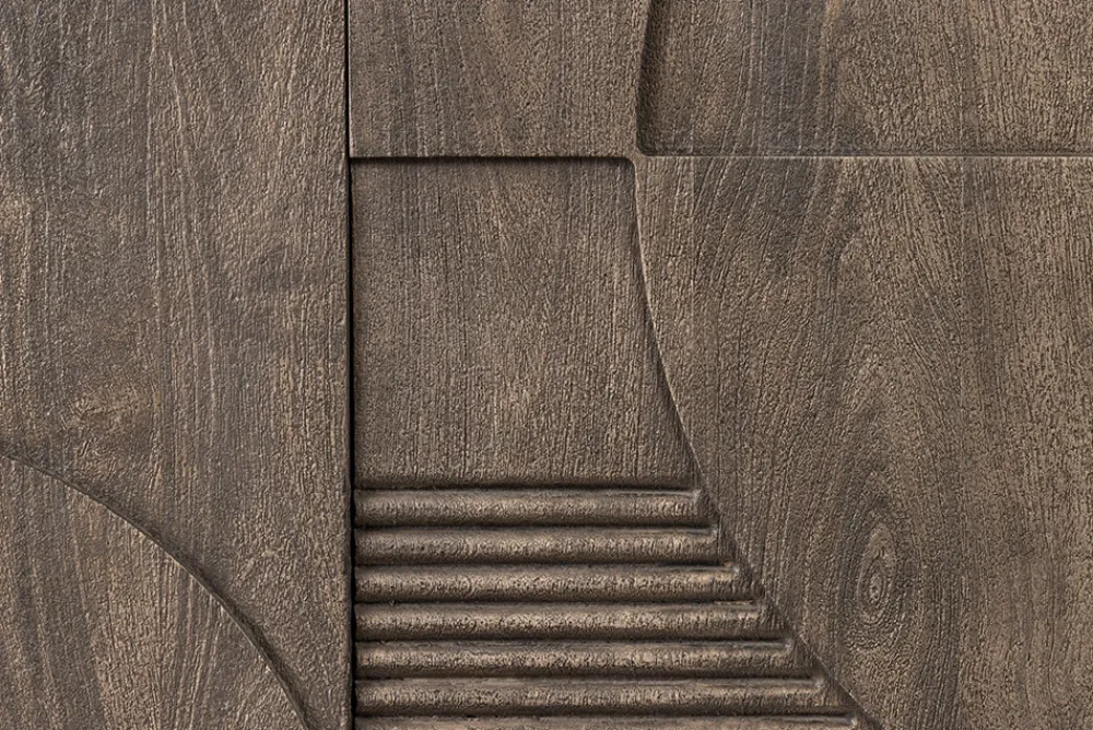 Riess-Ambiente Mehr...|Massivholzschränke > Massives Sideboard ART DECO 170cm grau Mangoholz 3D-Front