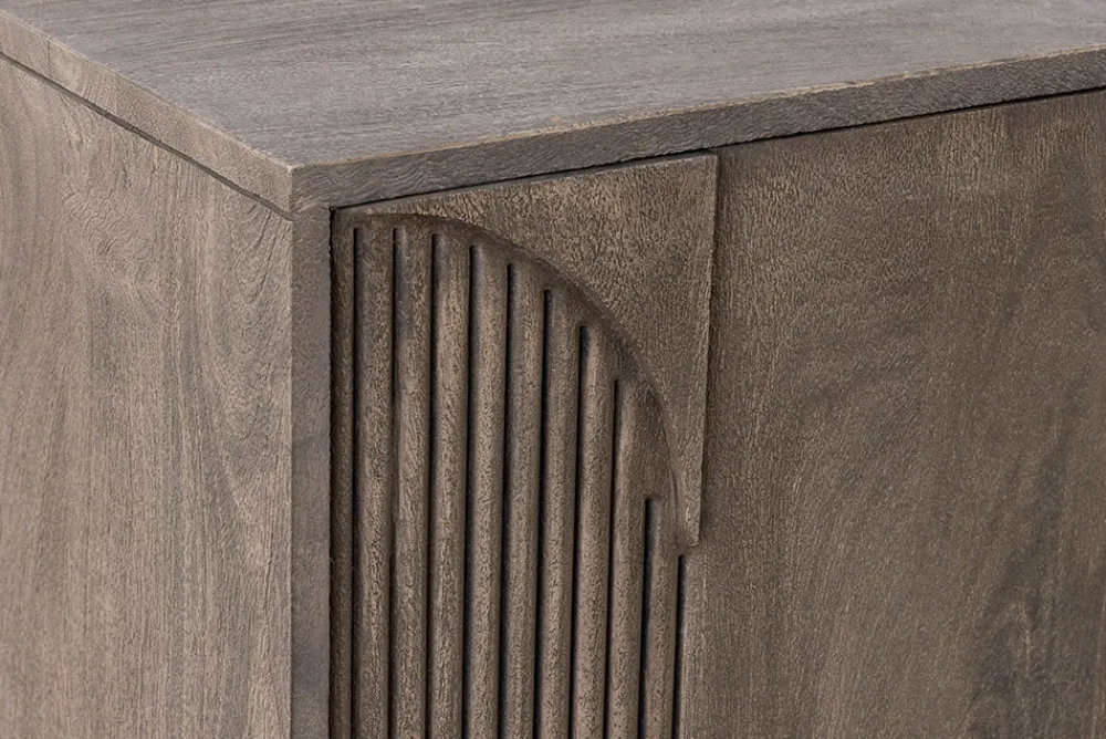 Riess-Ambiente Mehr...|Massivholzschränke > Massives Sideboard ART DECO 170cm grau Mangoholz 3D-Front