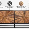 Riess-Ambiente Mehr...|Massivholzschränke > Massives Sideboard BARRACUDA 180cm braun Mangoholz mit Teakholz-Front schwarz Metall