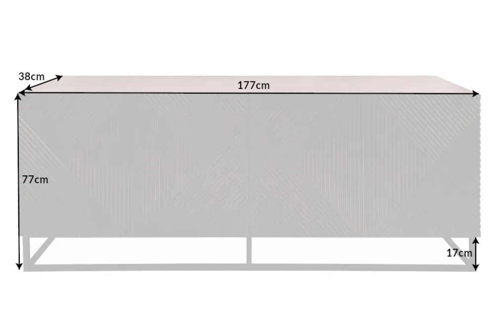 Riess-Ambiente Mehr...|Retro Möbel > Massives Sideboard CREATIVO 180cm Mangoholz aufwändige 3D Front Retro Design