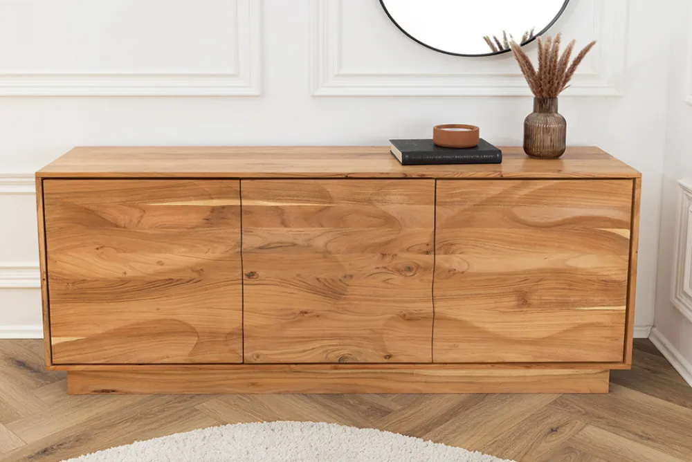 Riess-Ambiente Mehr...|Massivholzschränke > Massives Sideboard DESERT 160cm sand beige Akazienholz 3D-Front