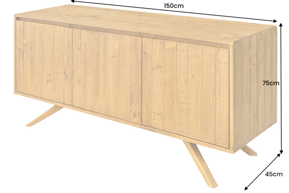 Riess-Ambiente Mehr...|Massivholzschränke > Massives Sideboard FINCA 150cm vintage braun recyceltes Pinienholz