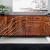 Riess-Ambiente Retro Möbel|Sideboards & Kommoden > Massives Sideboard FLUID 175cm walnuss-braun Akazienholz 3D-Design Kufengestell