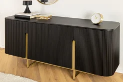 Riess-Ambiente Mehr...|Retro Möbel > Massives Sideboard GATSBY 160cm schwarz gold Mangoholz Retro handmade