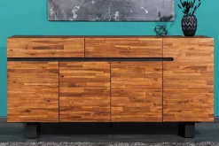 Riess-Ambiente Industrial Loft|Mehr... > Massives Sideboard GENESIS 170cm braun geflammt Akazienholz Metall Industrial Design