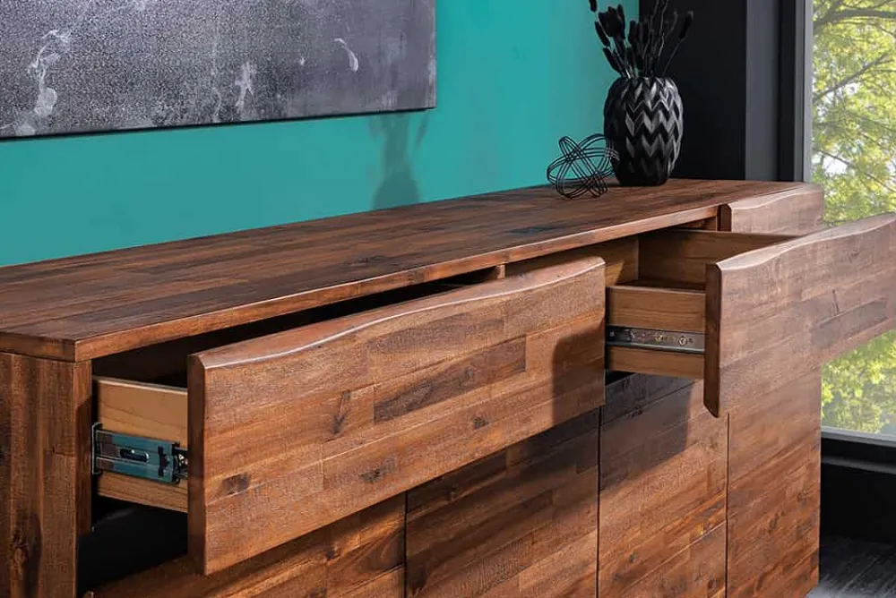 Riess-Ambiente Industrial Loft|Mehr... > Massives Sideboard GENESIS 170cm braun geflammt Akazienholz Metall Industrial Design