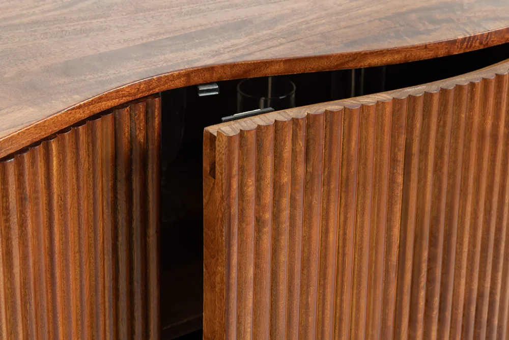 Riess-Ambiente Mehr...|Massivholzschränke > Massives Sideboard GRANDEUR 180cm braun Mangoholz schwarz Metall