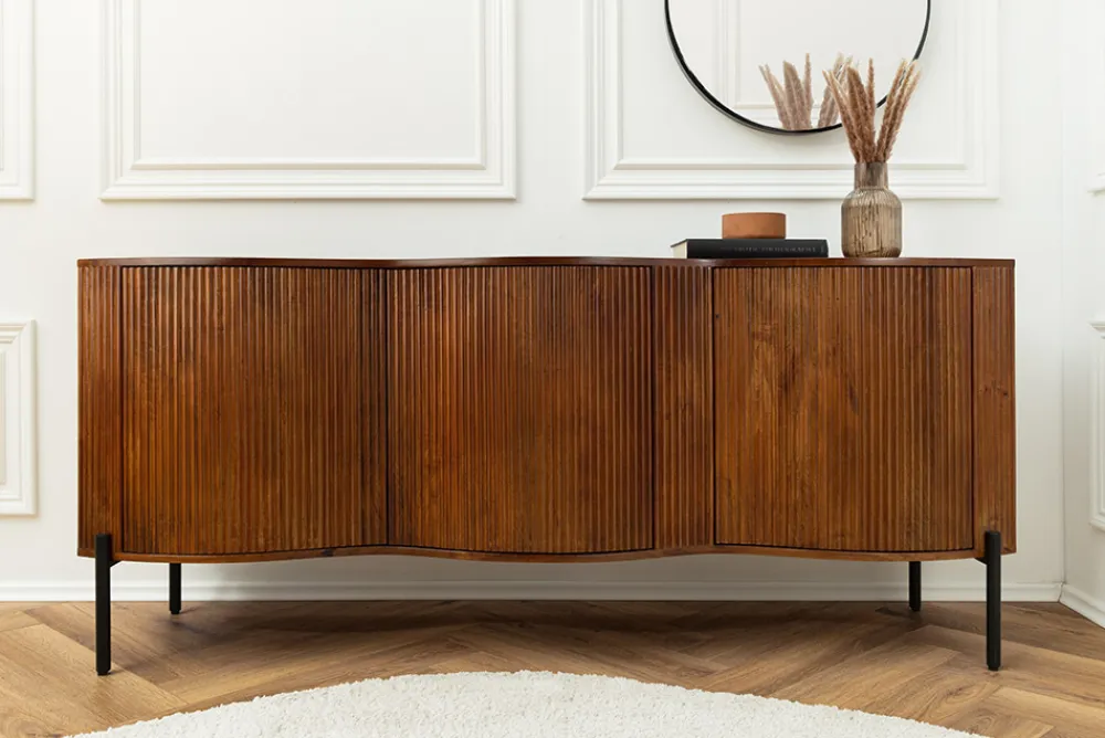 Riess-Ambiente Mehr...|Massivholzschränke > Massives Sideboard GRANDEUR 180cm braun Mangoholz schwarz Metall