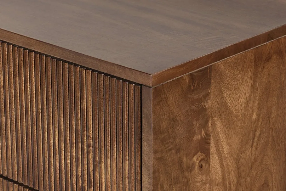 Riess-Ambiente Retro Möbel|Sideboards & Kommoden > Massives Sideboard MADISON 180cm braun Mangoholz mit Schubladen und strukturierter Front