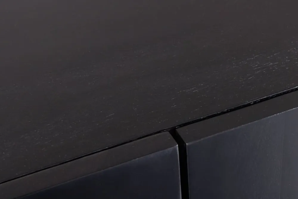 Riess-Ambiente Mehr...|Goldene Möbel > Massives Sideboard MANDALA 160cm Mangoholz schwarz mit 3D Schnitzereien goldene Füße