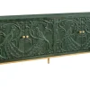 Riess-Ambiente Mehr...|Sideboards & Kommoden > Massives Sideboard PEACOCK 175cm grün Mangoholz antik 3D Schnitzerei Pfau-Design