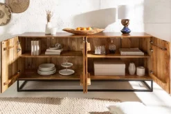 Riess-Ambiente Mehr...|Industrial Loft > Massives Sideboard SCORPION 180cm braun Mangoholz aufwendige 3D Schnitzereien