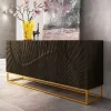 Riess-Ambiente Mehr...|Goldene Möbel > Massives Sideboard SCORPION 180cm schwarz Mangoholz aufwendige 3D Schnitzereien