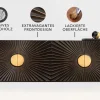 Riess-Ambiente Mehr...|Massivholzschränke > Massives Sideboard SOLARIS 180cm schwarz gold Mangoholz 3D-Design