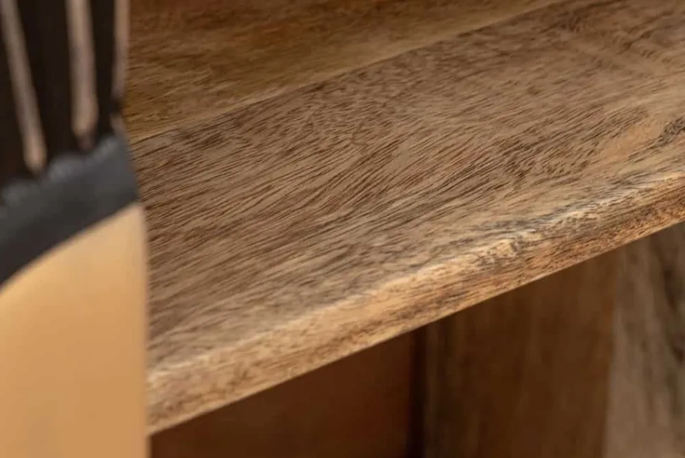 Riess-Ambiente Mehr...|Massivholzschränke > Massives Sideboard SOLARIS 180cm schwarz gold Mangoholz 3D-Design