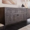 Riess-Ambiente Mehr...|Sideboards & Kommoden > Massives Sideboard TRIBAL 180cm antik braun Mangoholz 3D-Front viel Stauraum
