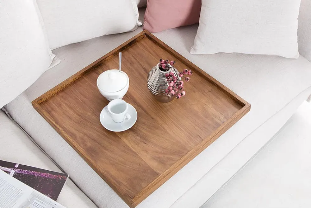 Riess-Ambiente Mehr...|Mehr... > Massives Tablett MAKASSAR 50cm braun Sheesham stone finish Servierbrett