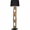 Riess-Ambiente Mehr...|Mehr... > Massive Stehlampe BARRACUDA 177cm natur Akazie Baumwollschirm schwarz Baumstamm