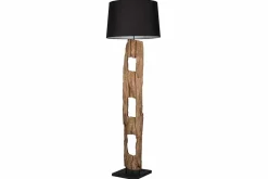 Riess-Ambiente Mehr...|Mehr... > Massive Stehlampe BARRACUDA 177cm natur Akazie Baumwollschirm schwarz Baumstamm