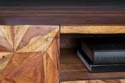 Riess-Ambiente Mehr...|Retro Möbel > Massives TV-Board ALPINE 160cm braun Sheesham stone finish Metall matt gold