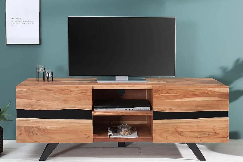 Riess-Ambiente Mehr...|Industrial Loft > Massives TV-Board AMAZONAS 160cm Akazie Metall Lowboard Baumkante