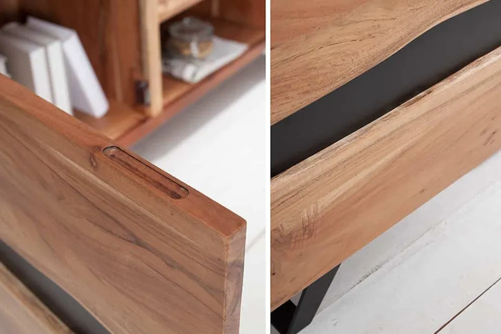 Riess-Ambiente Mehr...|Industrial Loft > Massives TV-Board AMAZONAS 160cm Akazie Metall Lowboard Baumkante