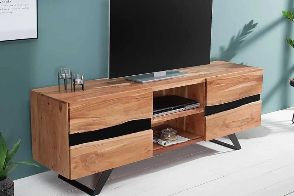 Riess-Ambiente Mehr...|Industrial Loft > Massives TV-Board AMAZONAS 160cm Akazie Metall Lowboard Baumkante