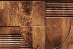 Riess-Ambiente Retro Möbel|Tv- & Lowboards > Massives TV-Board ART DECO 200cm braun Mangoholz Lowboard 3D-Front