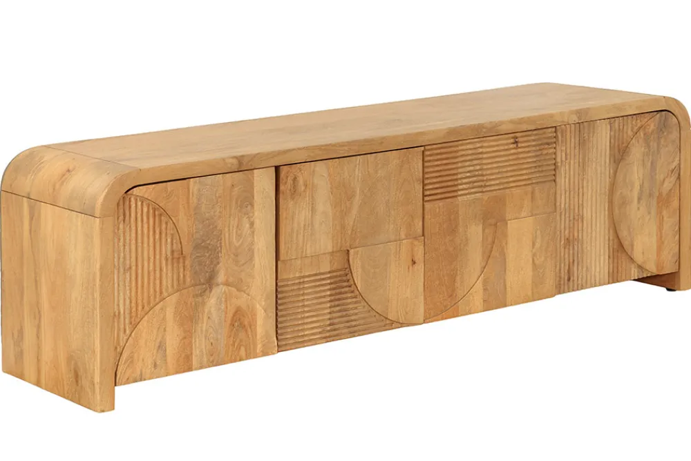 Riess-Ambiente Tv- & Lowboards|Mehr... > Massives TV-Board ART DECO 170cm cream finish beige Mangoholz abgerundet