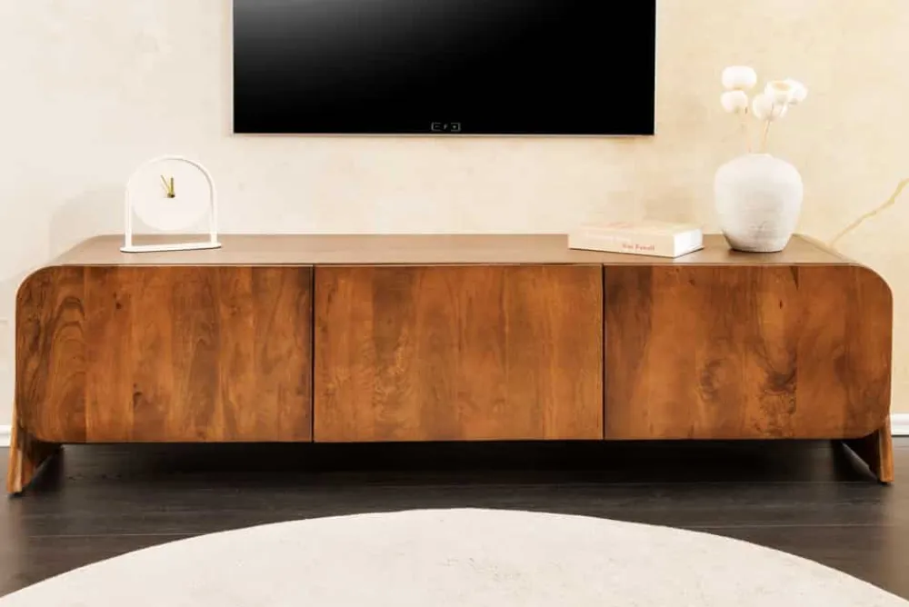 Riess-Ambiente Mehr...|Tv- & Lowboards > Massives TV-Board BRASIL 160cm braun Mangoholz drei Fächer Lowboard