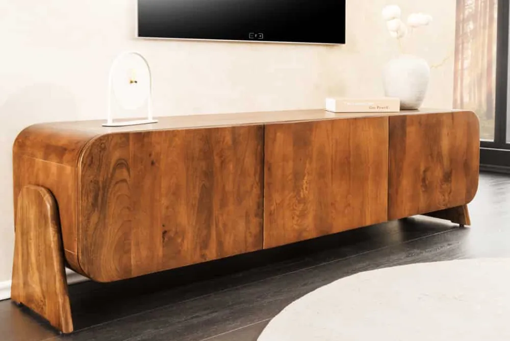Riess-Ambiente Mehr...|Tv- & Lowboards > Massives TV-Board BRASIL 160cm braun Mangoholz drei Fächer Lowboard