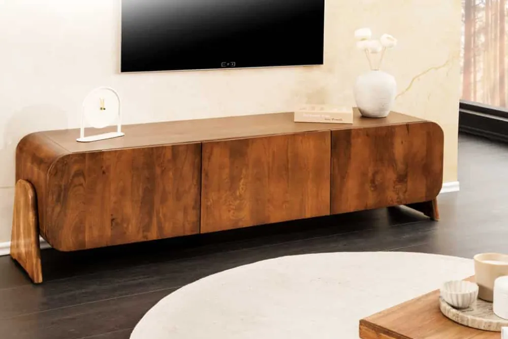 Riess-Ambiente Mehr...|Tv- & Lowboards > Massives TV-Board BRASIL 160cm braun Mangoholz drei Fächer Lowboard