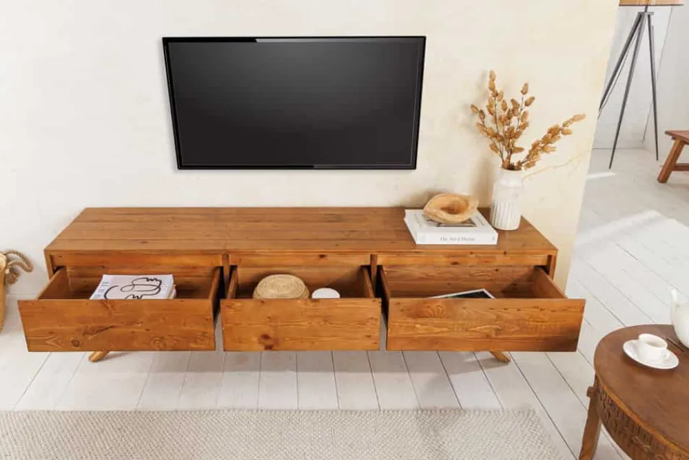 Riess-Ambiente Mehr...|Tv- & Lowboards > Massives TV-Board FINCA 180cm vintage braun recyceltes Pinienholz mit Schubladen