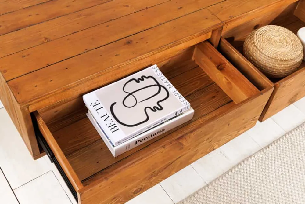 Riess-Ambiente Mehr...|Tv- & Lowboards > Massives TV-Board FINCA 180cm vintage braun recyceltes Pinienholz mit Schubladen