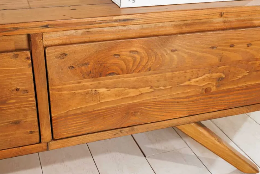 Riess-Ambiente Mehr...|Tv- & Lowboards > Massives TV-Board FINCA 180cm vintage braun recyceltes Pinienholz mit Schubladen