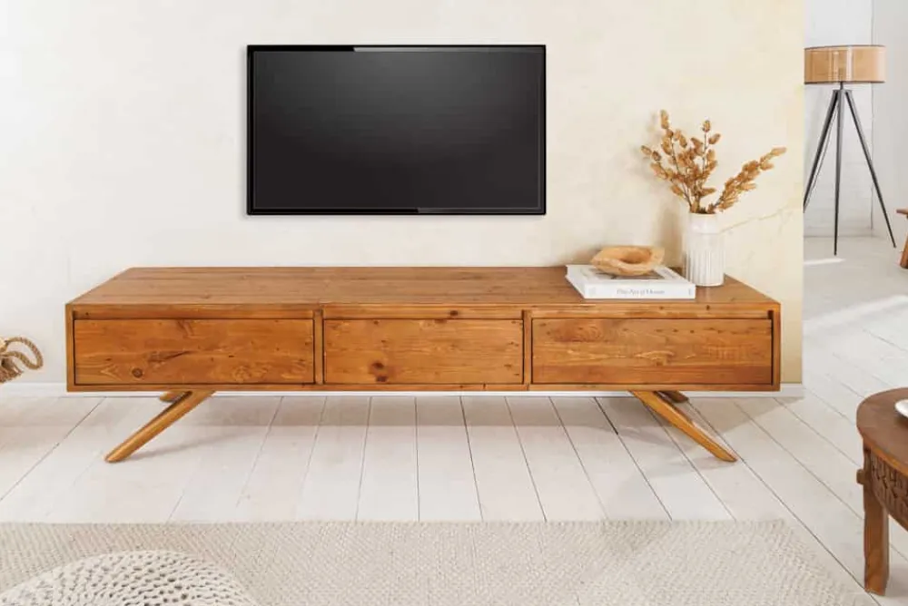 Riess-Ambiente Mehr...|Tv- & Lowboards > Massives TV-Board FINCA 180cm vintage braun recyceltes Pinienholz mit Schubladen