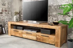 Riess-Ambiente Mehr...|Industrial Loft > Massives TV-Board IRON CRAFT 170cm Mangoholz Lowboard 3 Schubladen