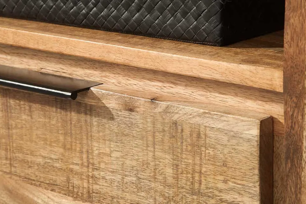 Riess-Ambiente Mehr...|Industrial Loft > Massives TV-Board IRON CRAFT 130cm Mangoholz Lowboard 2 Schubladen