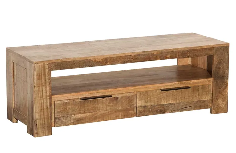 Riess-Ambiente Mehr...|Industrial Loft > Massives TV-Board IRON CRAFT 130cm Mangoholz Lowboard 2 Schubladen