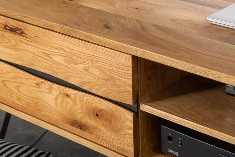 Riess-Ambiente Mehr...|Industrial Loft > Massives TV-Board LIVING EDGE 160cm Wildeiche geölt Baumkanten Lowboard