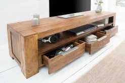 Riess-Ambiente Mehr...|Tv- & Lowboards > Massives TV-Board MAKASSAR 170cm braun Sheesham stone finish Lowboard drei Schubladen