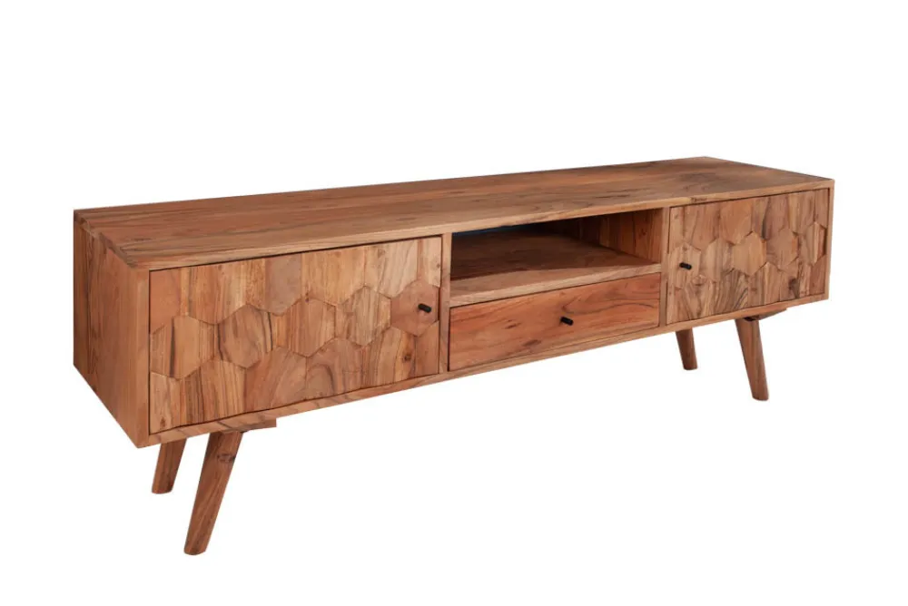 Riess-Ambiente Mehr...|Retro Möbel > Massives TV-Board MYSTIC LIVING 140cm Akazie natur 3D Oberfläche Massivholz