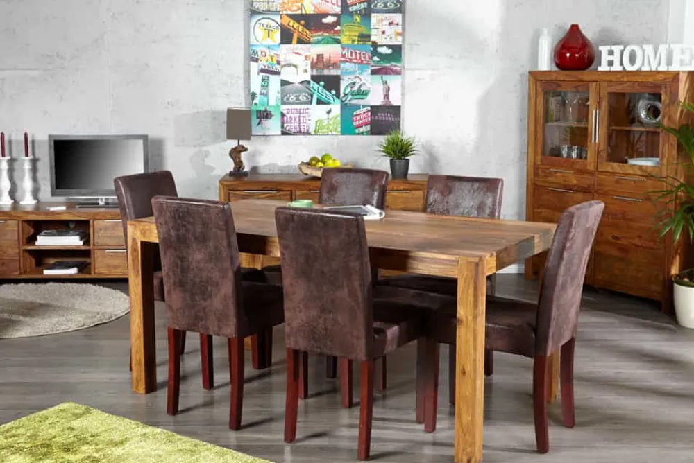 Riess-Ambiente Mehr...|Tv- & Lowboards > Massives TV-Board PURE 135cm braun Sheesham stone finish Lowboard Palisander