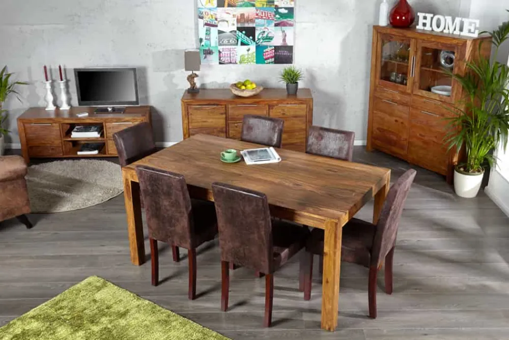 Riess-Ambiente Mehr...|Tv- & Lowboards > Massives TV-Board PURE 135cm braun Sheesham stone finish Lowboard Palisander