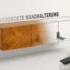 Riess-Ambiente Mehr...|Industrial Loft > Massives TV-Board SCORPION 160cm schwarz Mangoholz hängend Lowboard