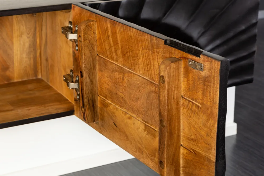 Riess-Ambiente Mehr...|Industrial Loft > Massives TV-Board SCORPION 160cm schwarz Mangoholz hängend Lowboard
